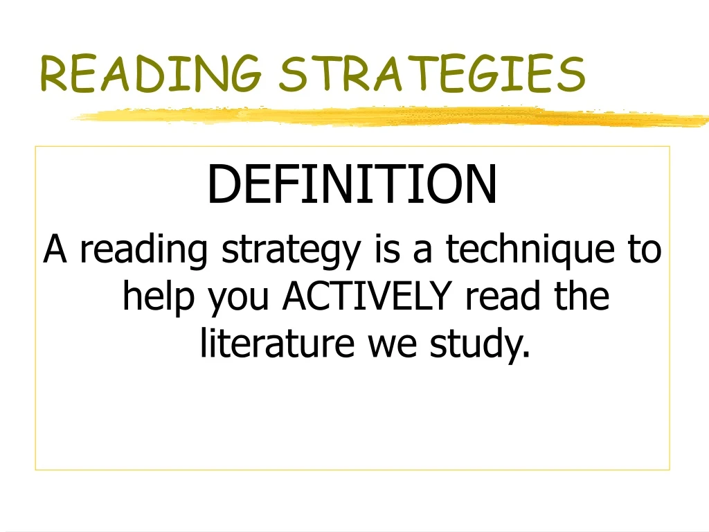 reading strategies powerpoint presentations