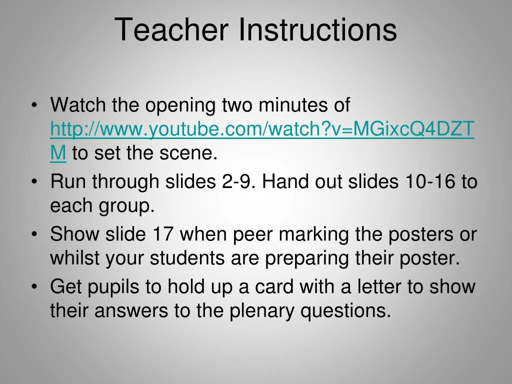teacher instructions n.