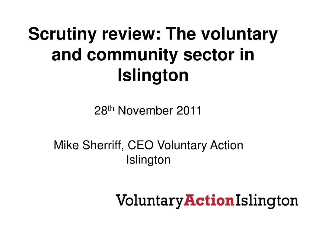 scrutiny review the voluntary and community sector in islington n.