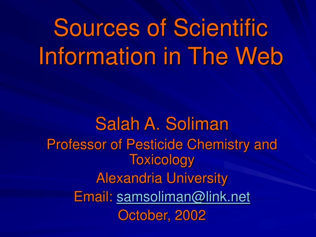 sources of scientific information in the web n.