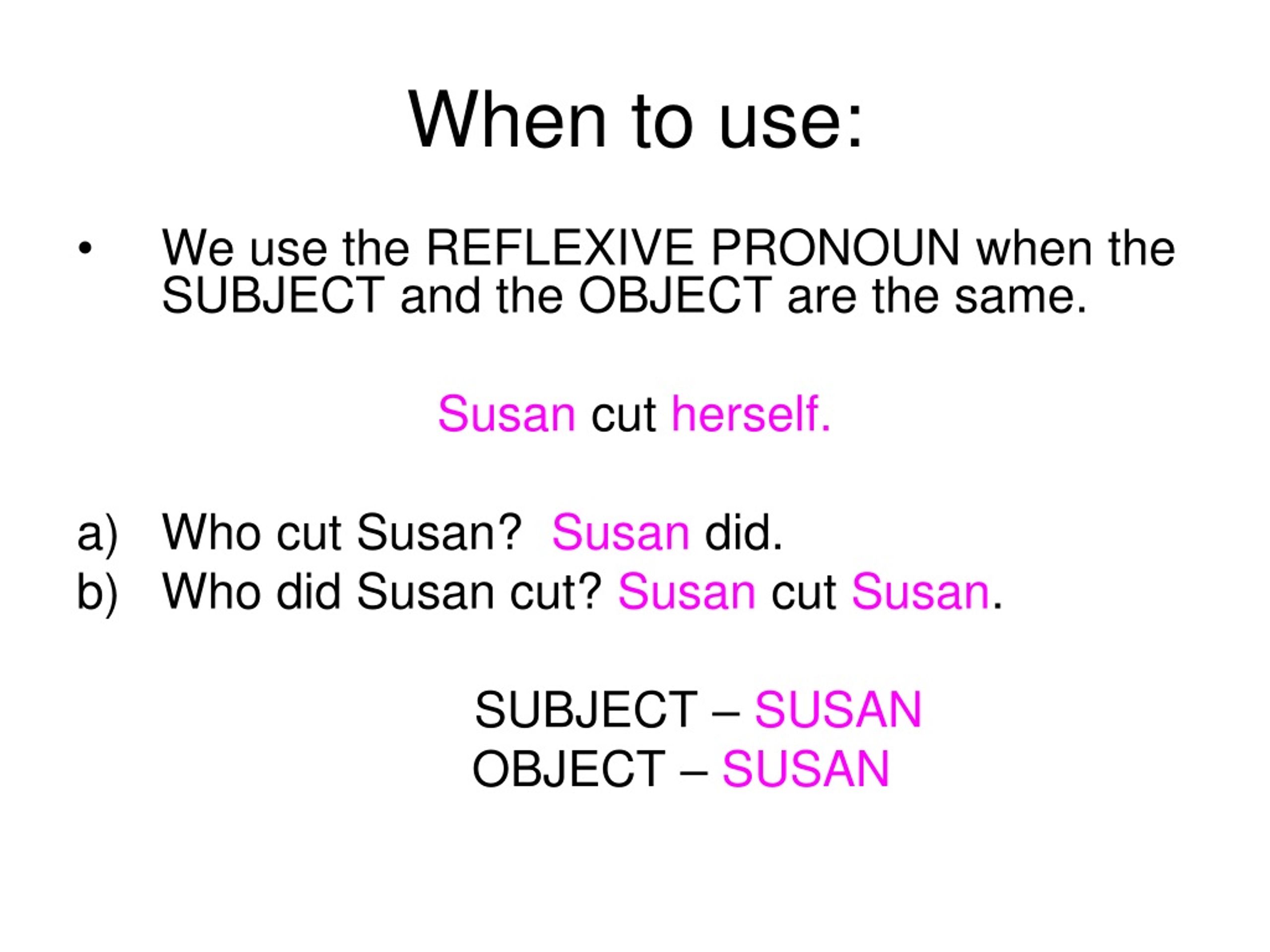 PPT - REFLEXIVE PRONOUNS PowerPoint Presentation, free download - ID ...