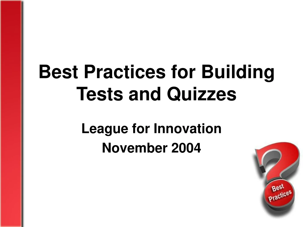 best practices for building tests and quizzes n.