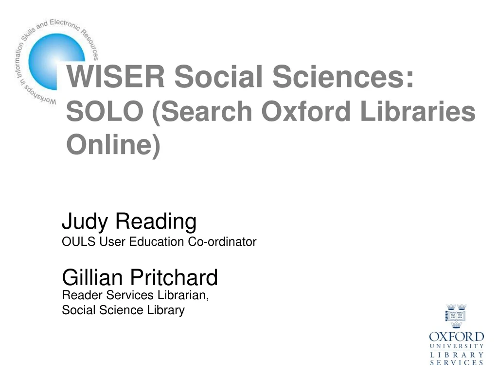 wiser social sciences solo search oxford libraries online n.