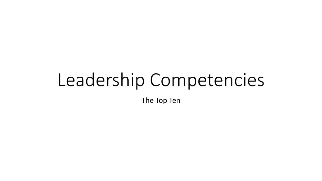 leadership competencies n.