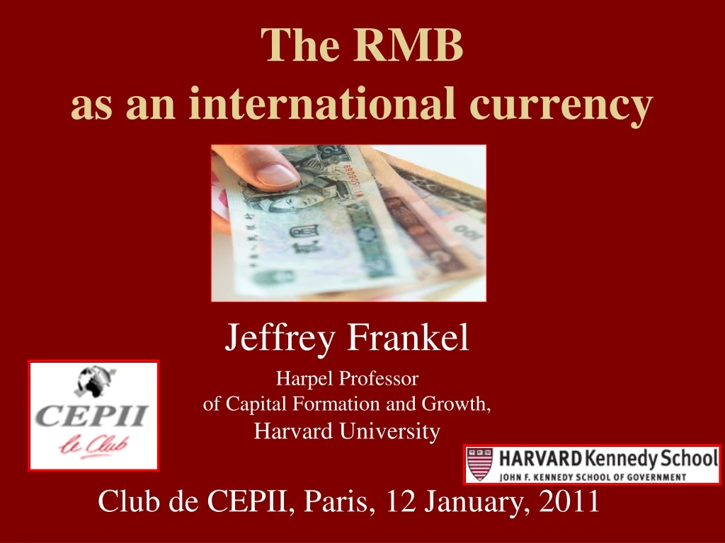 the rmb as an international currency n.