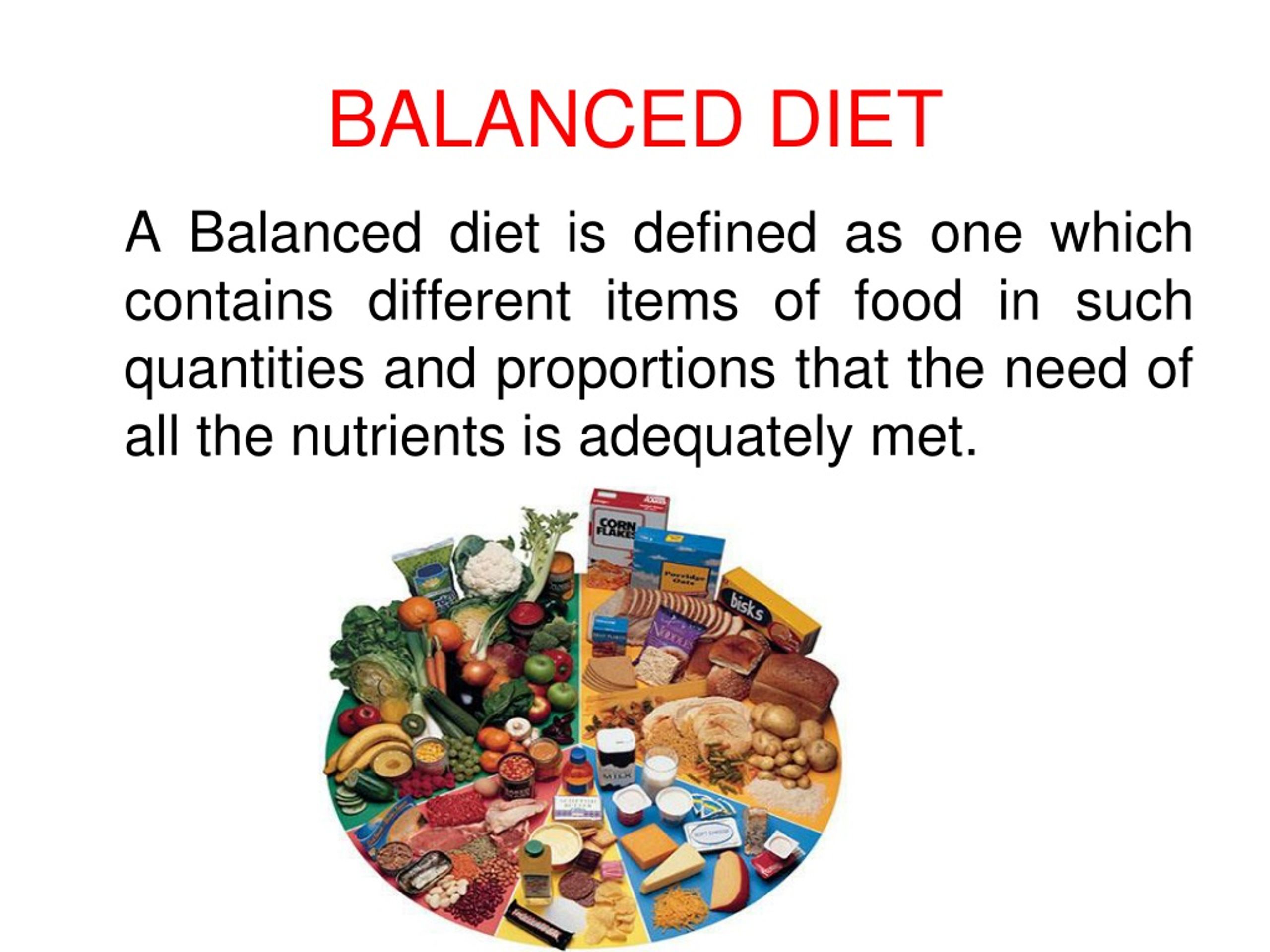 PPT BALANCED DIET AND FOOD GROUPS PowerPoint Presentation Free 