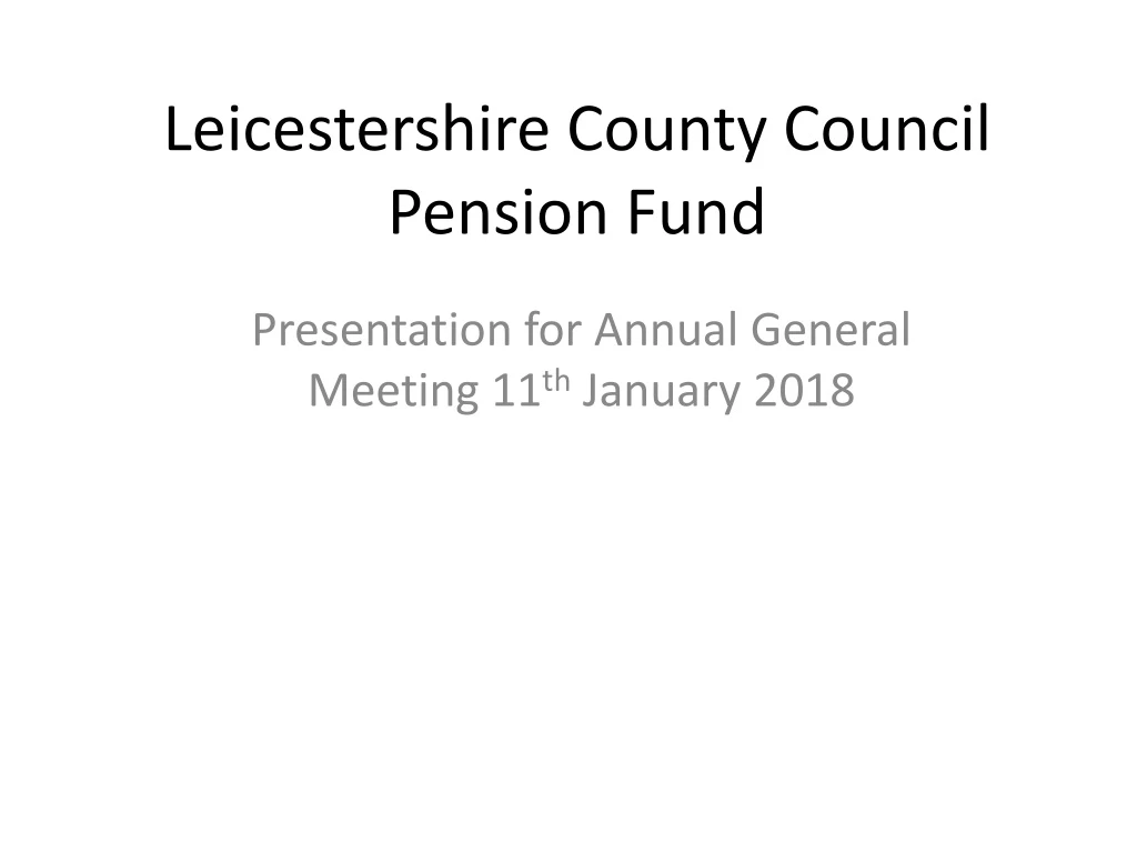 leicestershire county council pension fund n.