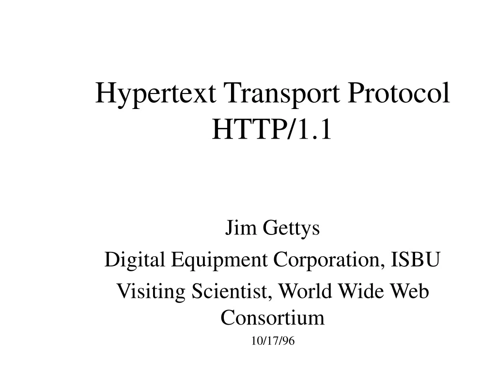 hypertext transport protocol http 1 1 n.