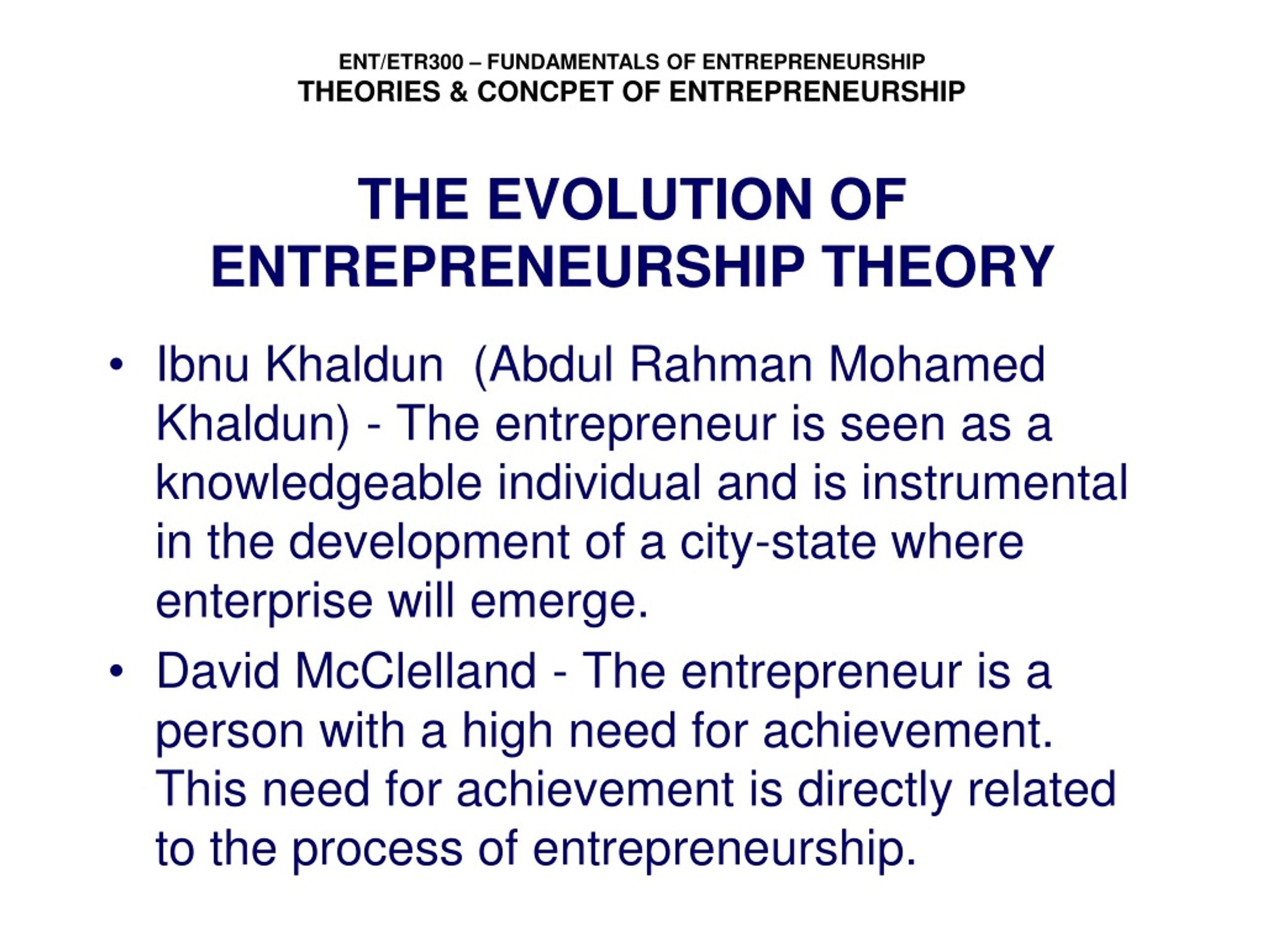 PPT - THEORIES & CONCEPT OF ENTREPRENEURSHIP PowerPoint Presentation ...