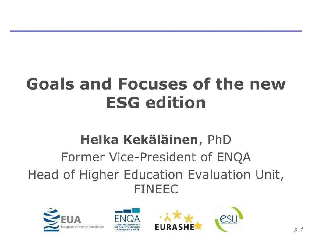 goals and focuses of the new esg edition helka n.