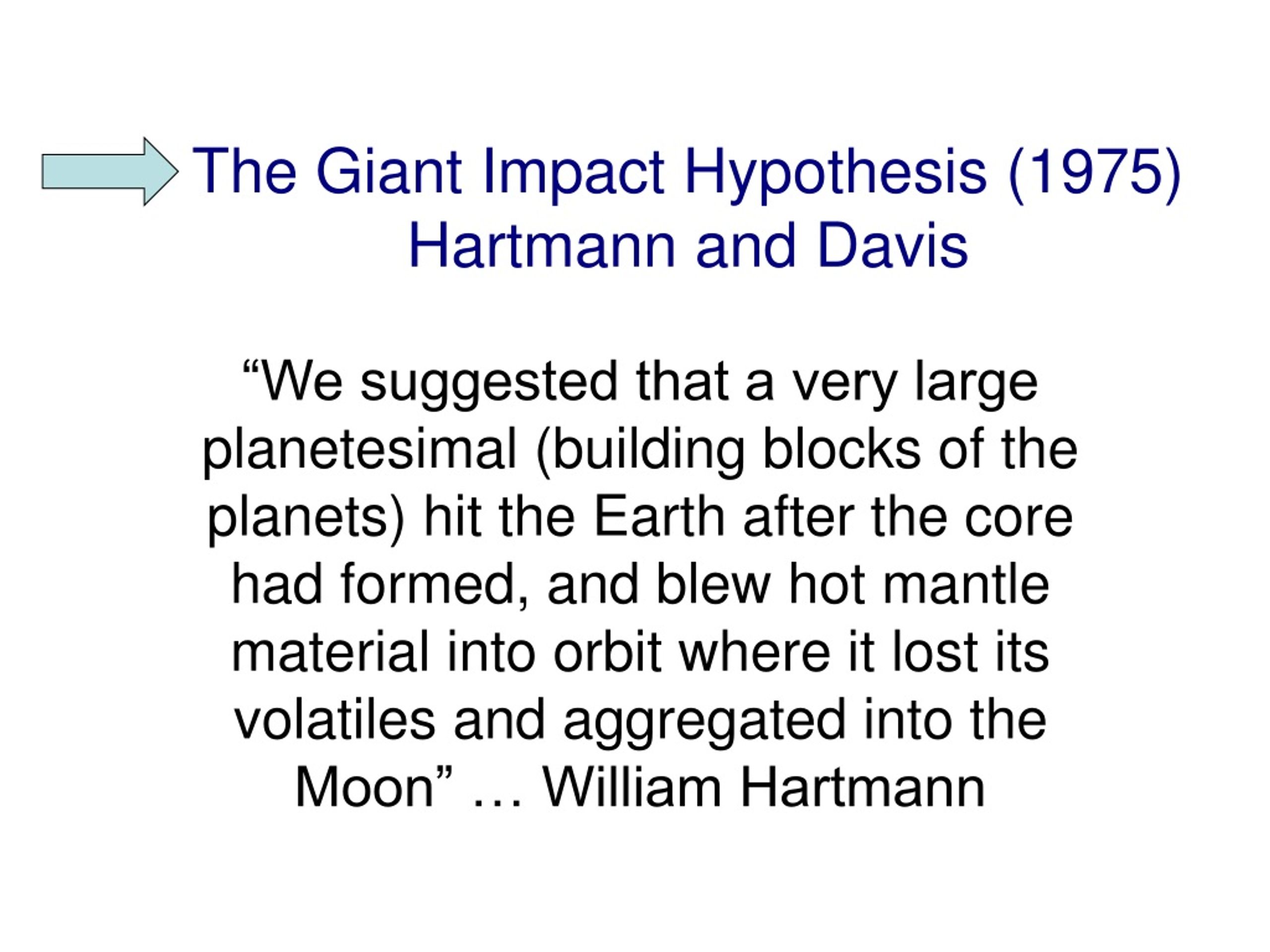 giant impact hypothesis definition simple