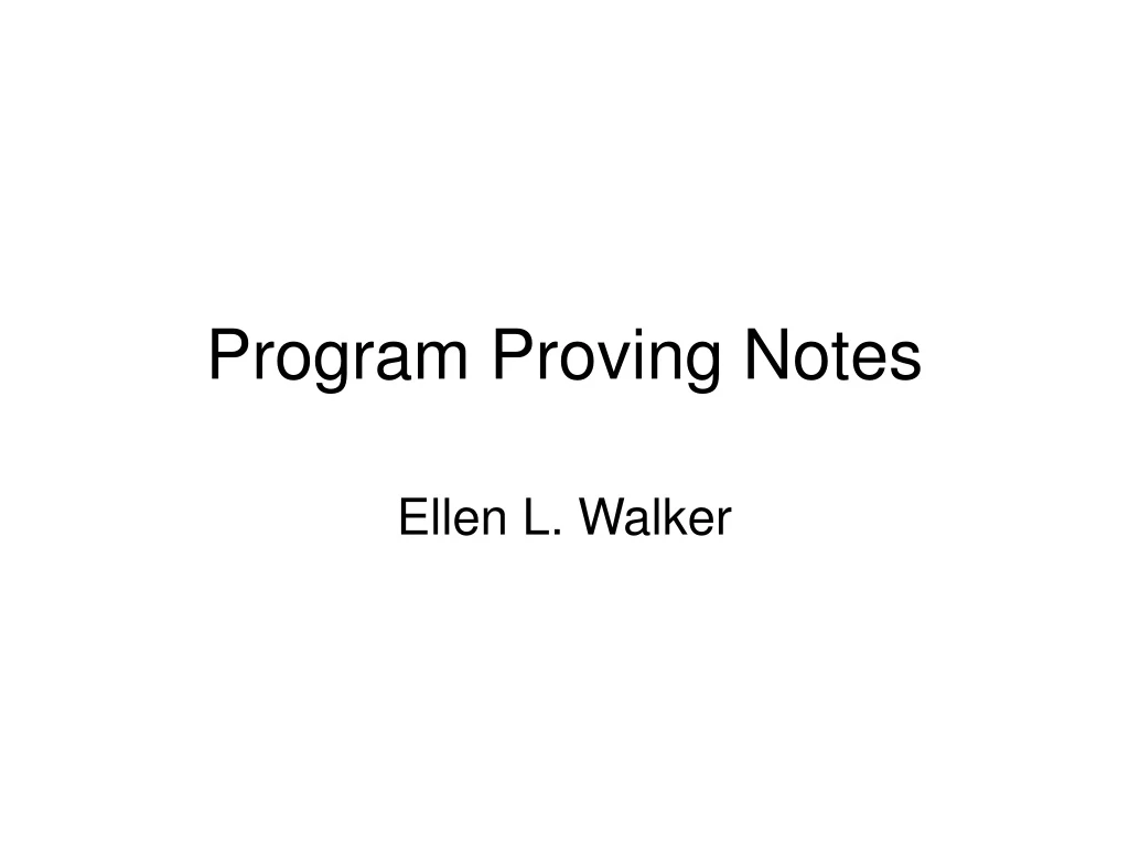 program proving notes n.
