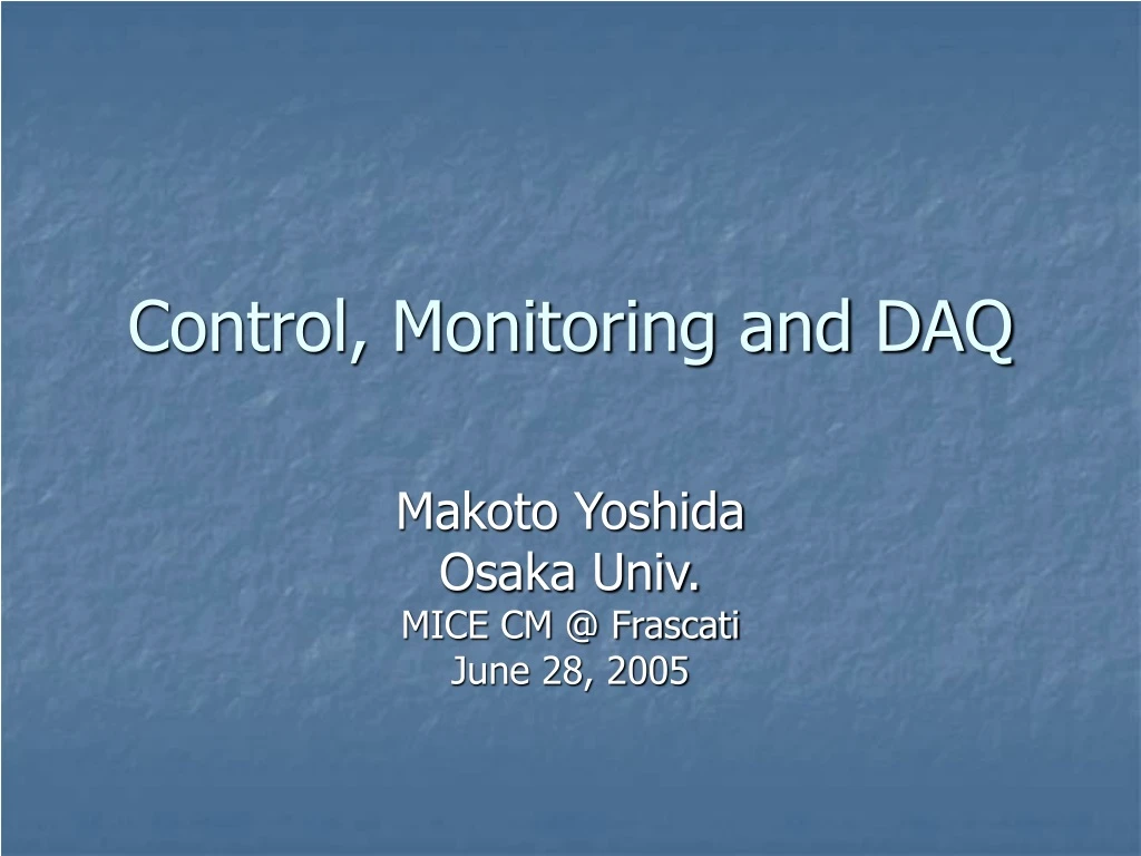 control monitoring and daq n.