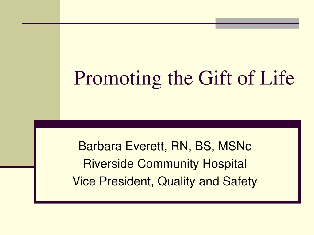 promoting the gift of life n.