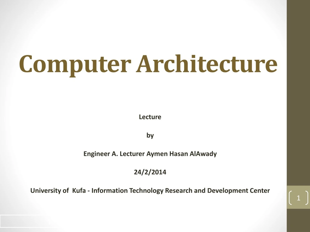 PPT Computer Architecture PowerPoint Presentation, free download ID9174491