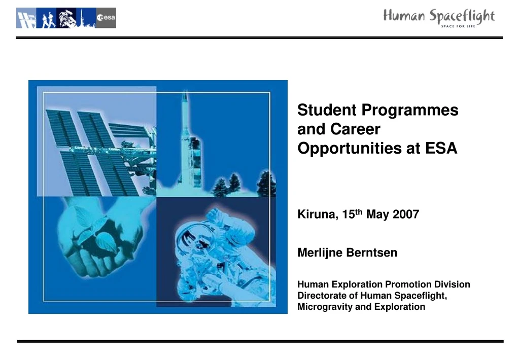 student programmes and career opportunities n.