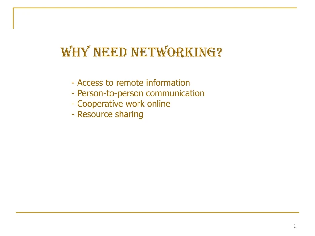 why need networking n.