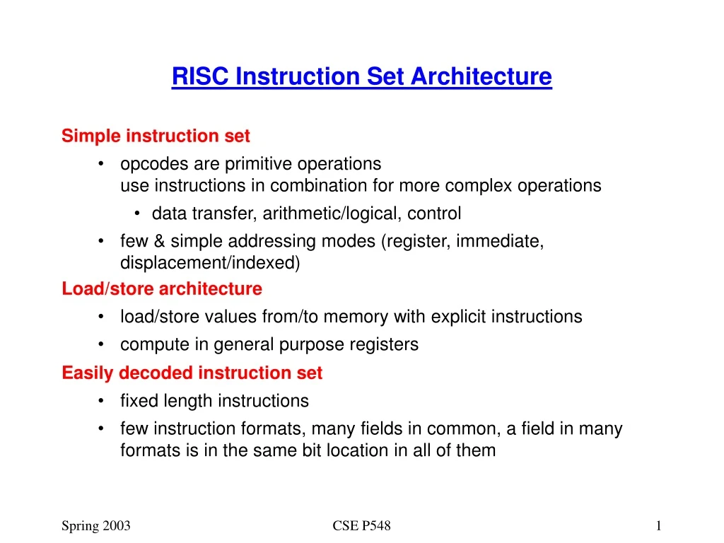risc instruction set architecture n.