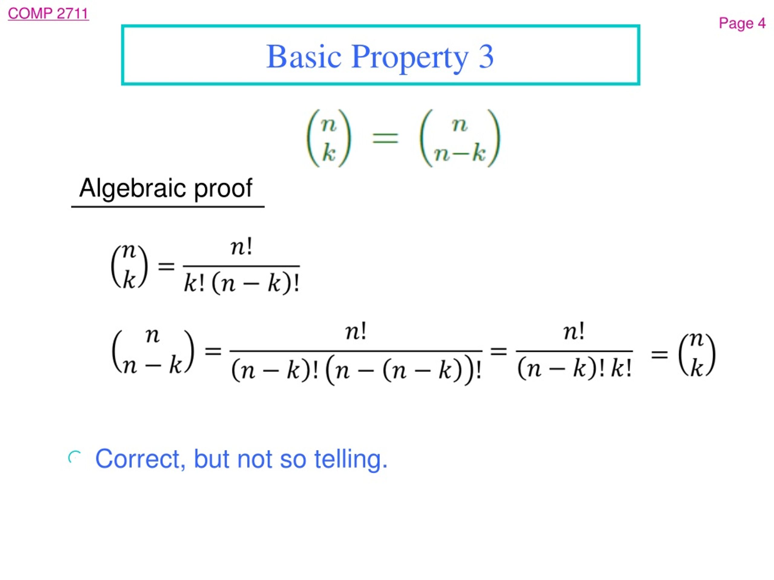 binomial coefficient in powerpoint equation editor