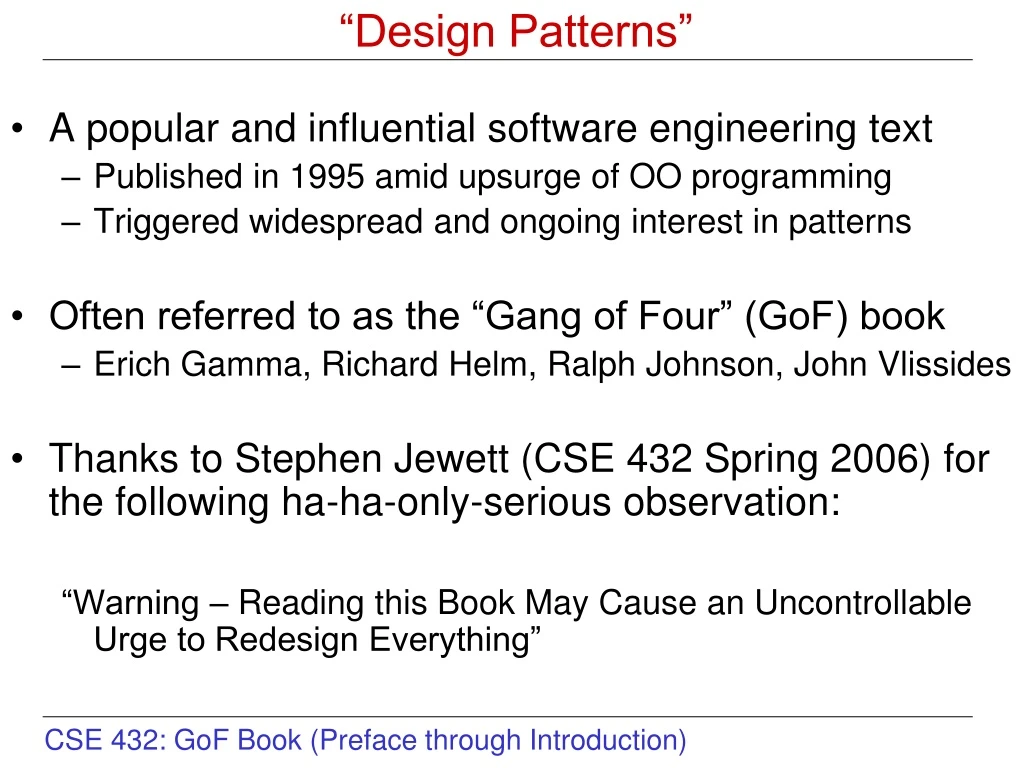 gang of four design patterns book