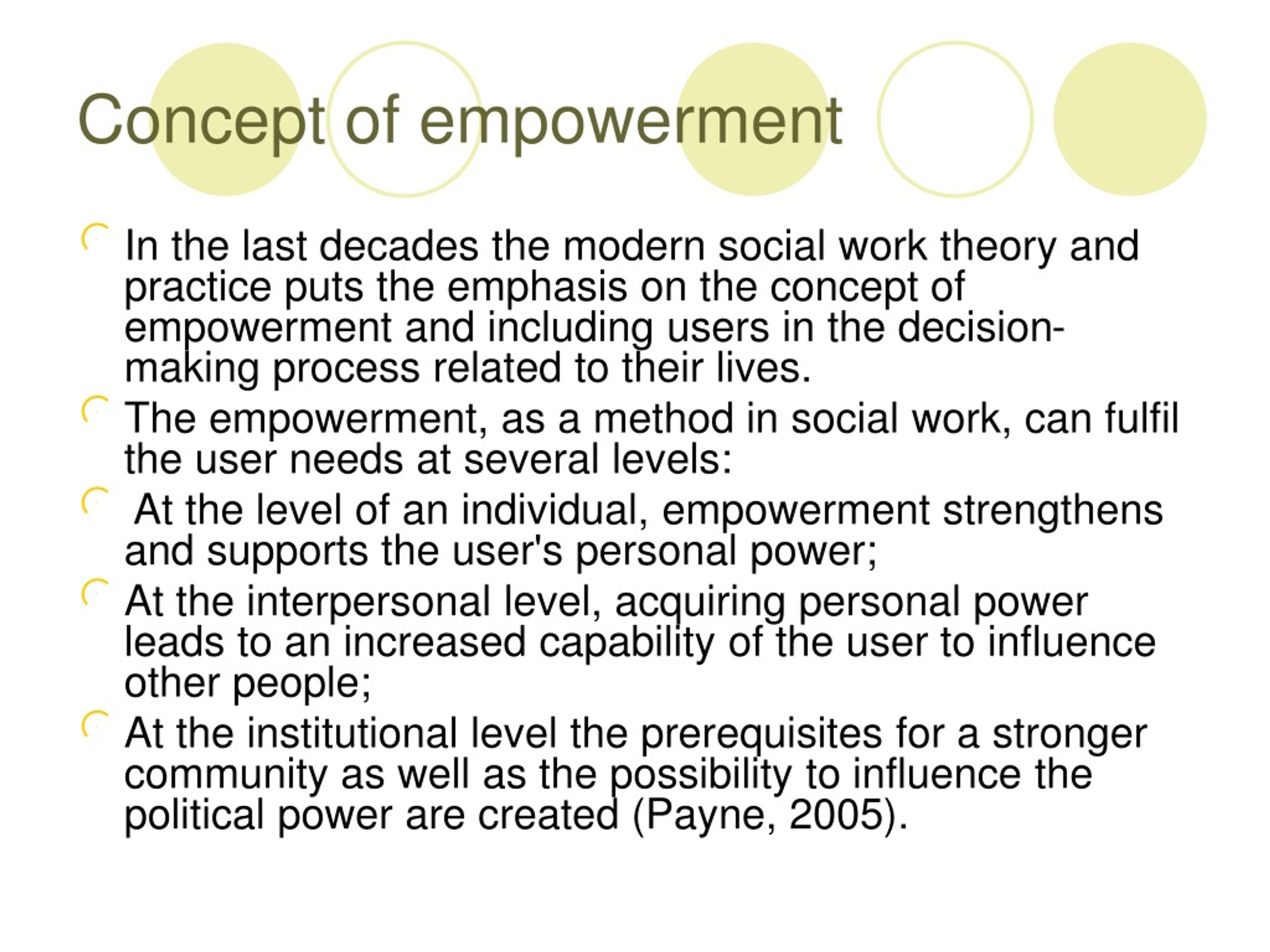 PPT - SOME THEORETICAL NOTIONS OF THE EMPOWERMENT PROCESS PowerPoint ...