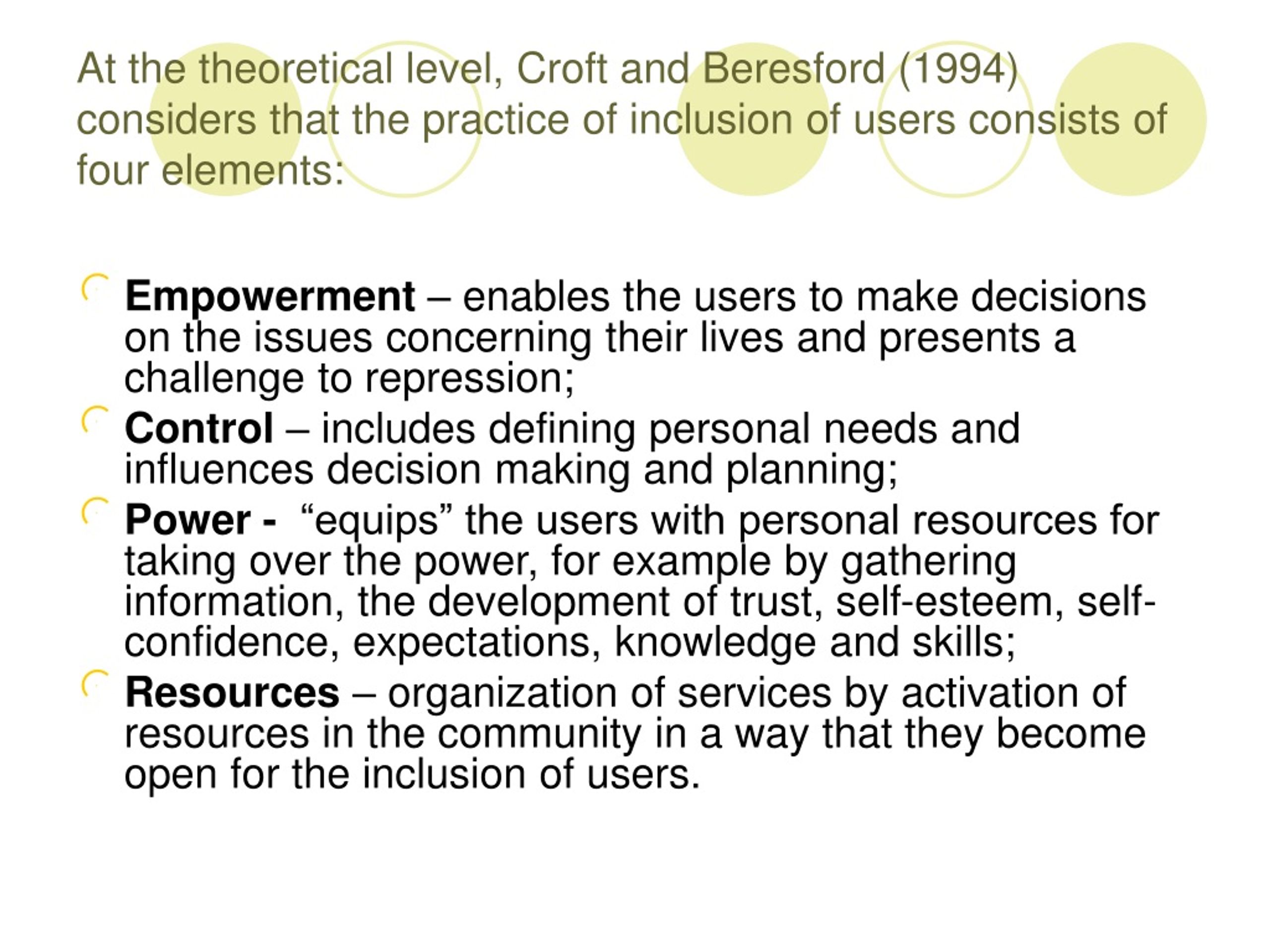 PPT - SOME THEORETICAL NOTIONS OF THE EMPOWERMENT PROCESS PowerPoint ...