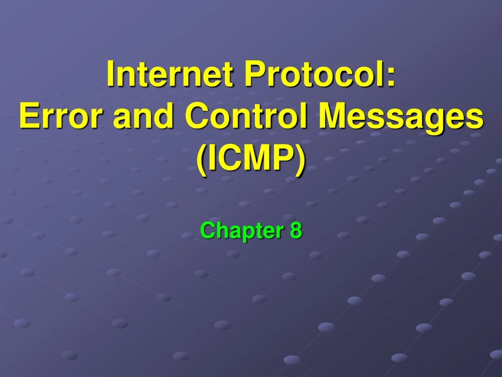 internet protocol error and control messages icmp n.
