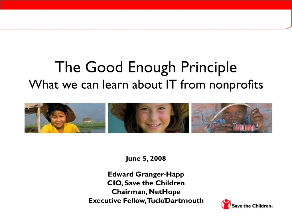 the good enough principle what we can learn about it from nonprofits n.