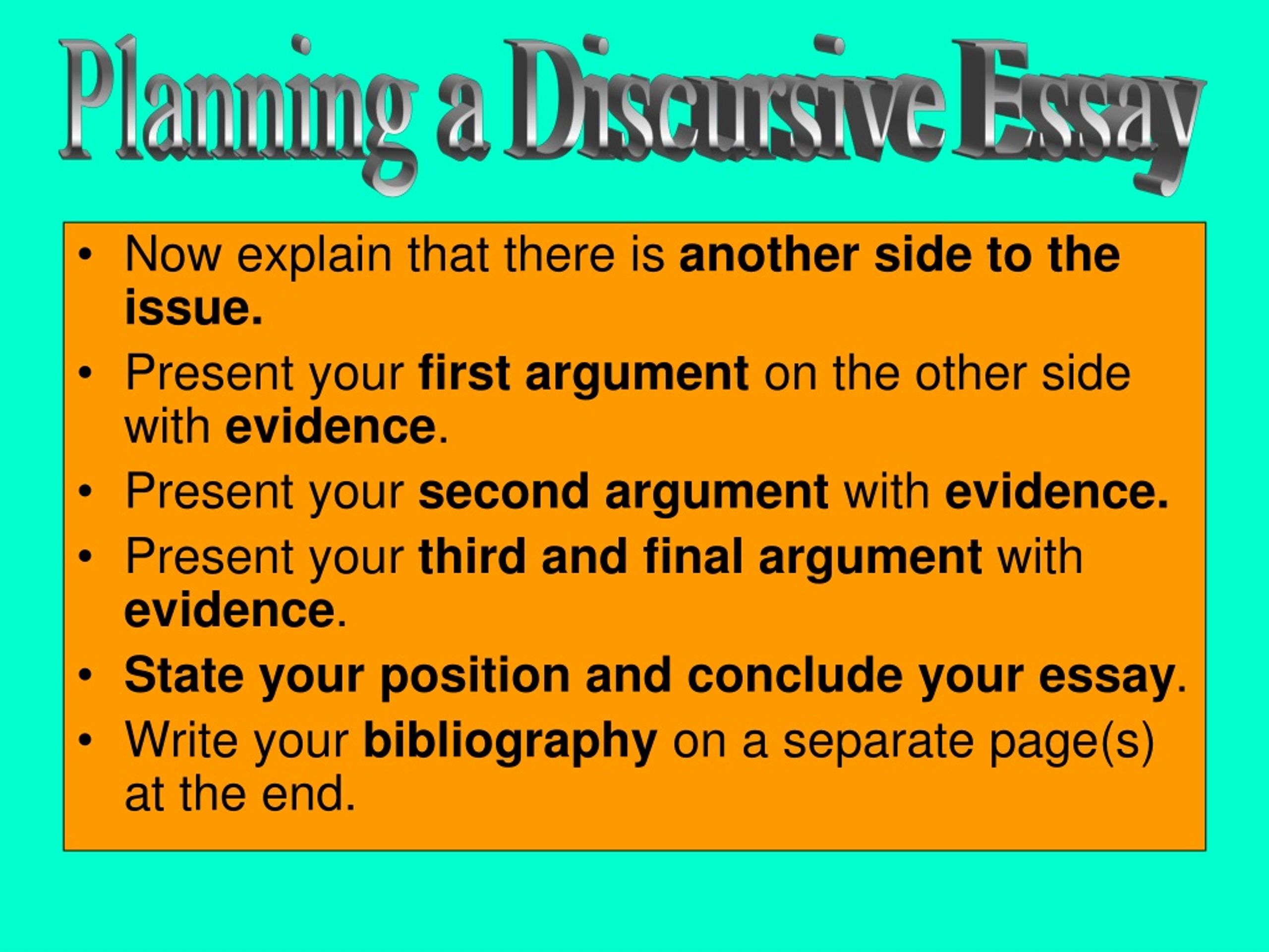 discursive essay presentation