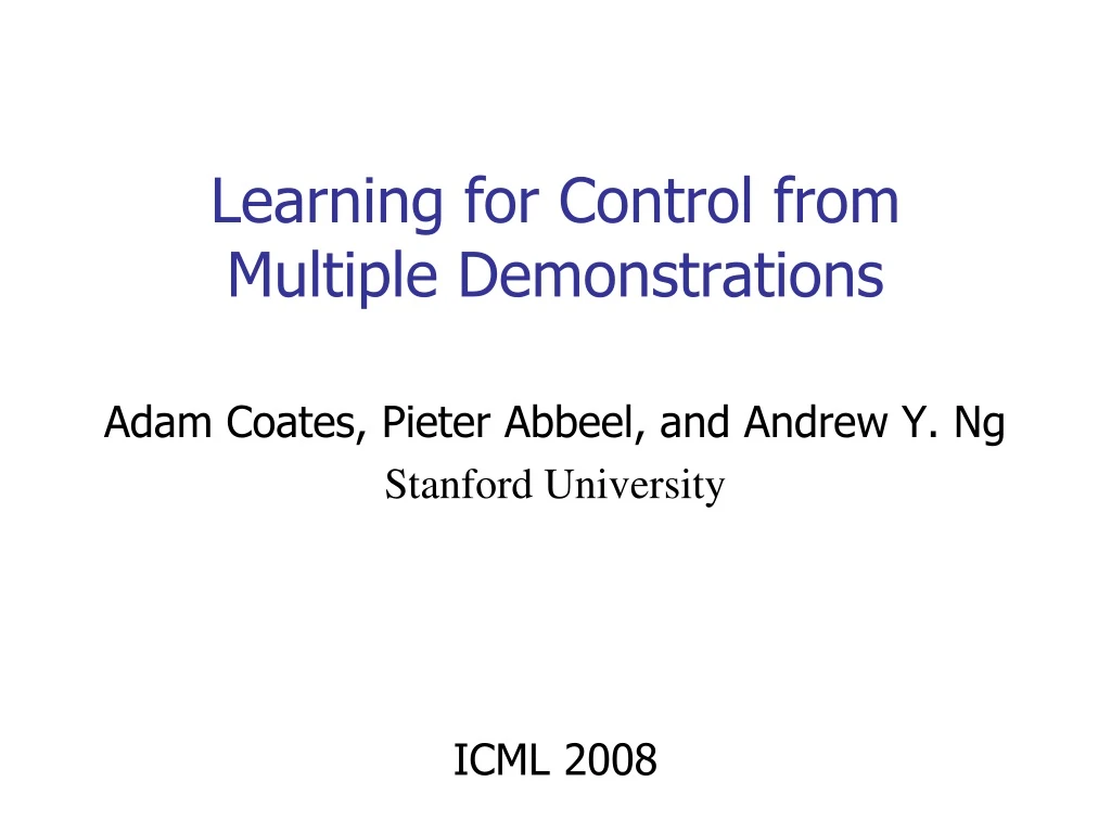 learning for control from multiple demonstrations n.