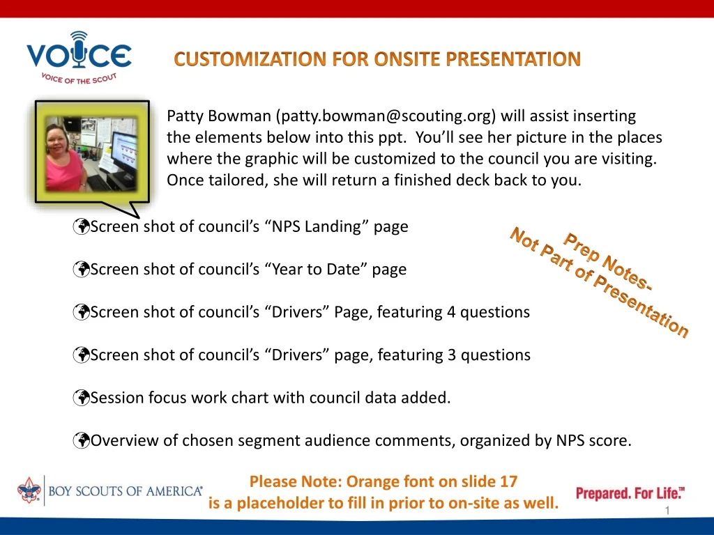 customization for onsite presentation n.