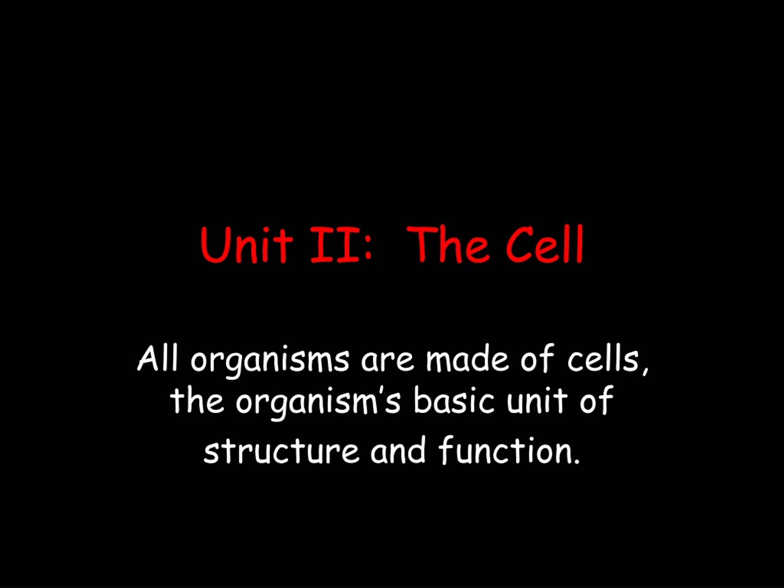 PPT - Unit II: The Cell PowerPoint Presentation, free download - ID:9178261