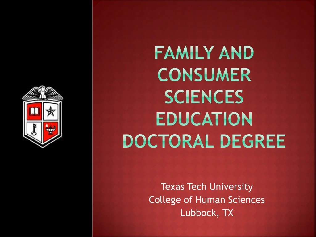 PPT Family and consumer sciences education doctoral degree PowerPoint