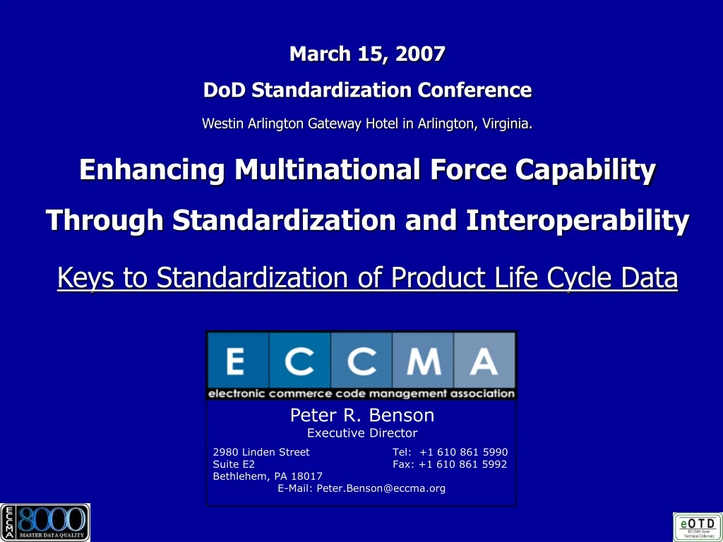 march 15 2007 dod standardization conference n.