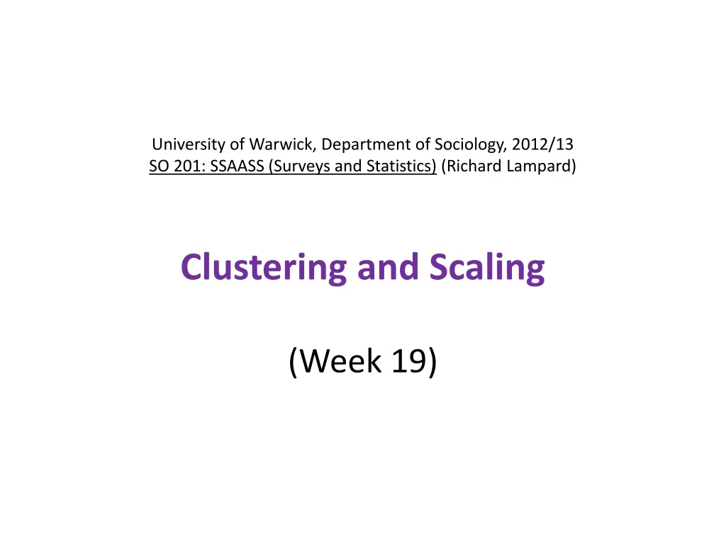 university of warwick department of sociology n.