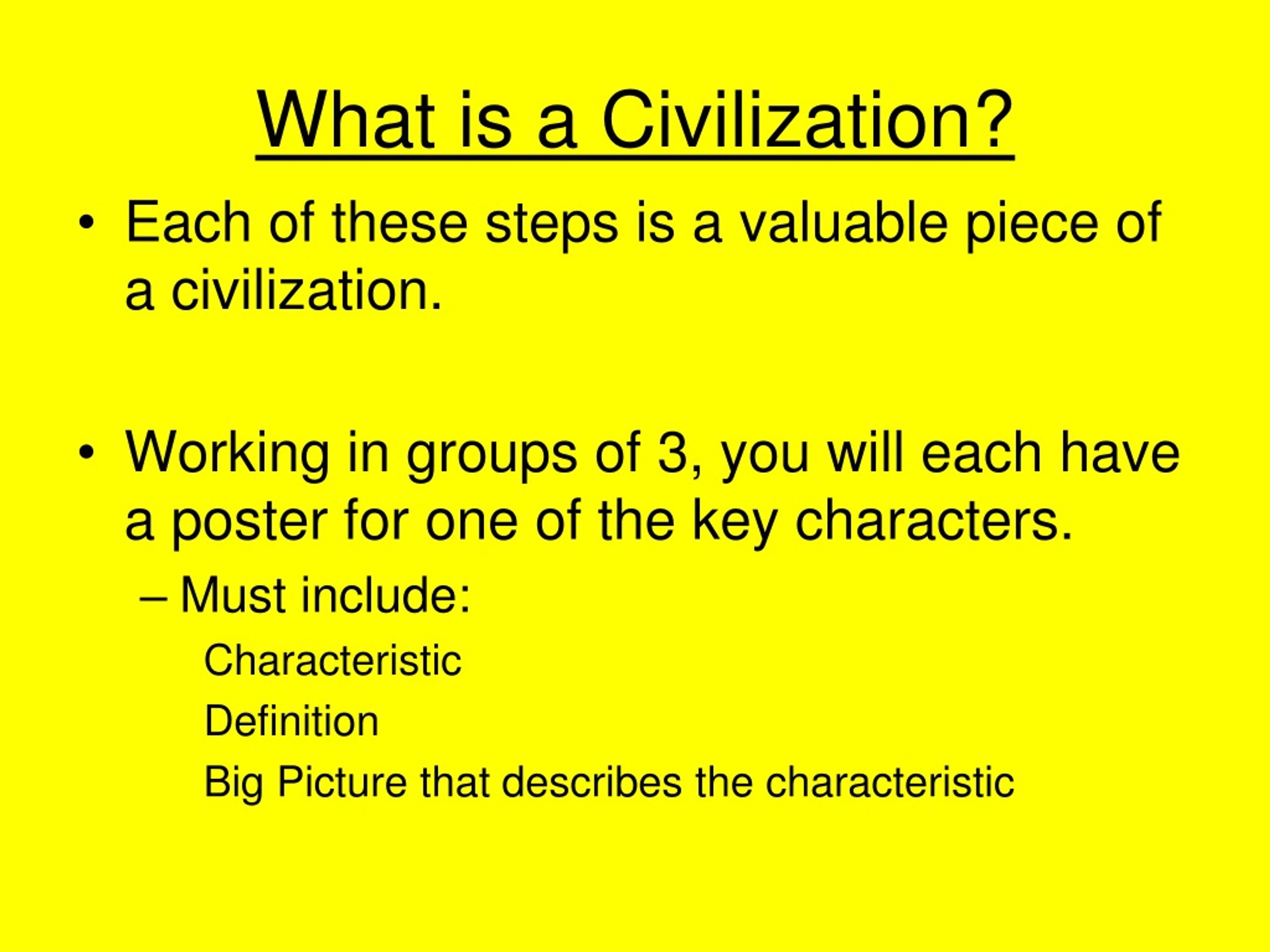constructing a thesis how would you define a civilization