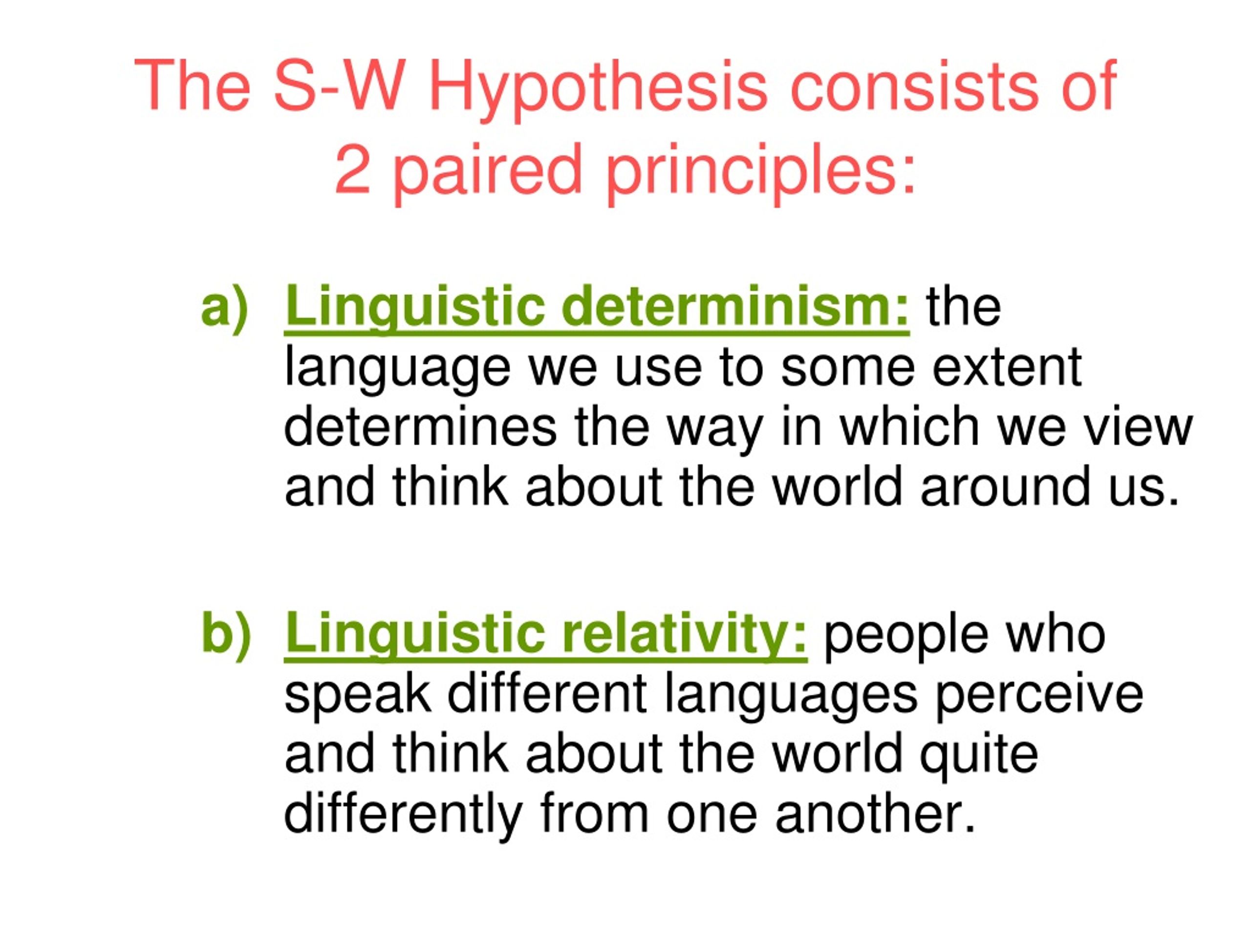 sapir whorf hypothesis examples