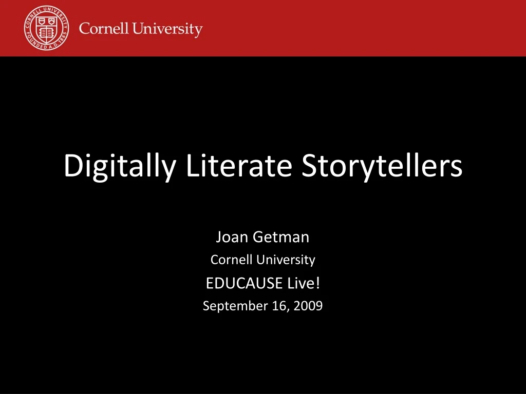 digitally literate storytellers n.