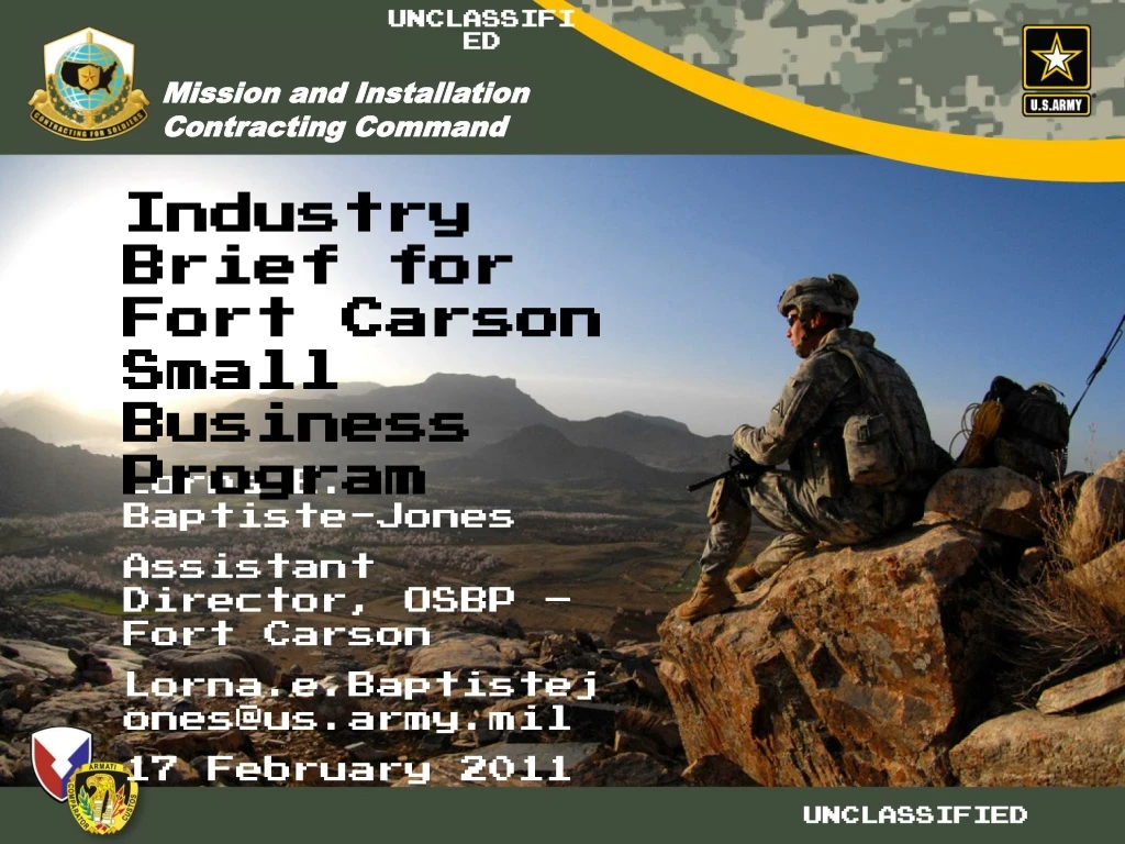 PPT - Lorna E. Baptiste-Jones Assistant Director, OSBP – Fort Carson ...