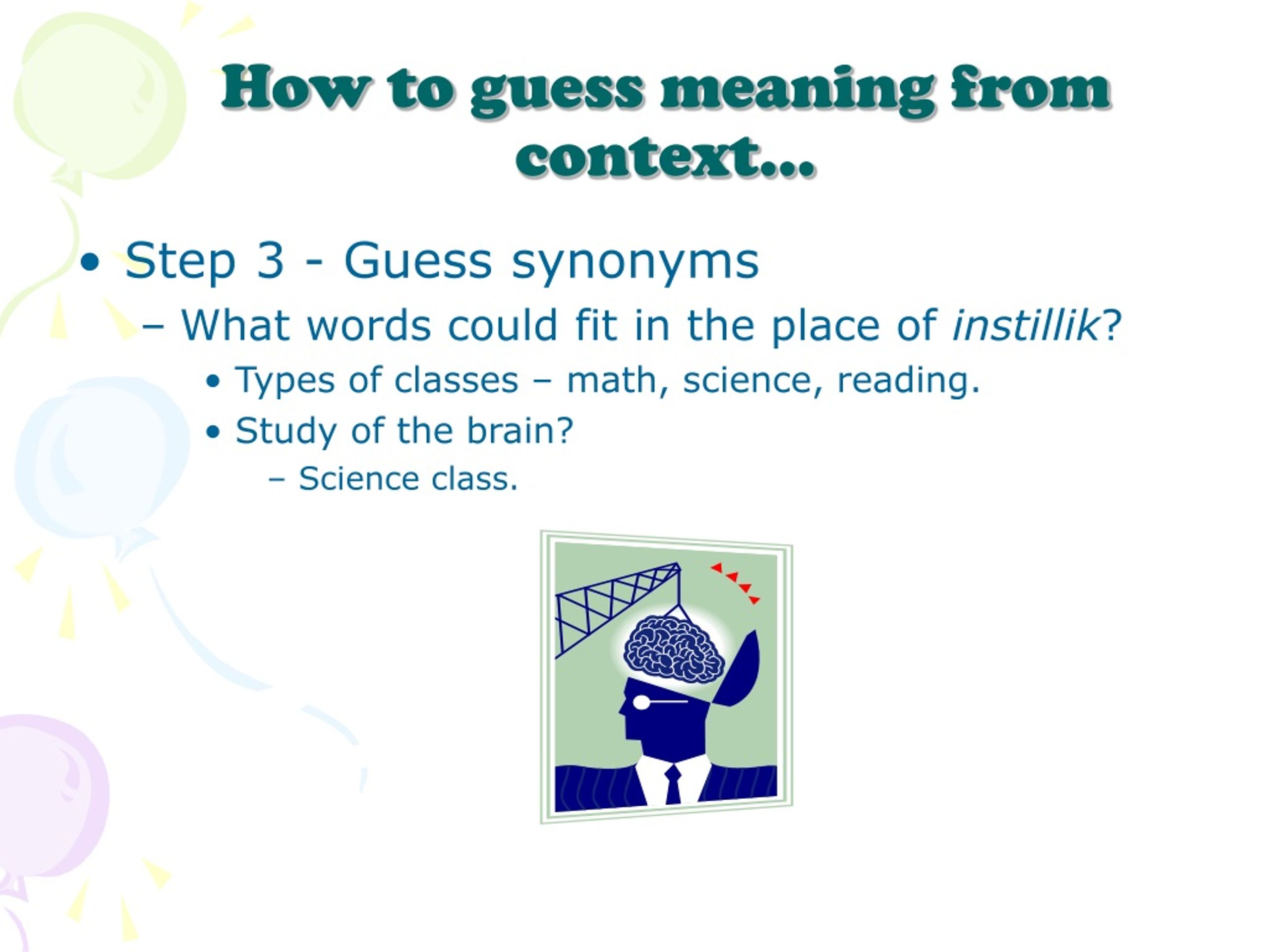 PPT - Guessing Meaning from Context PowerPoint Presentation, free