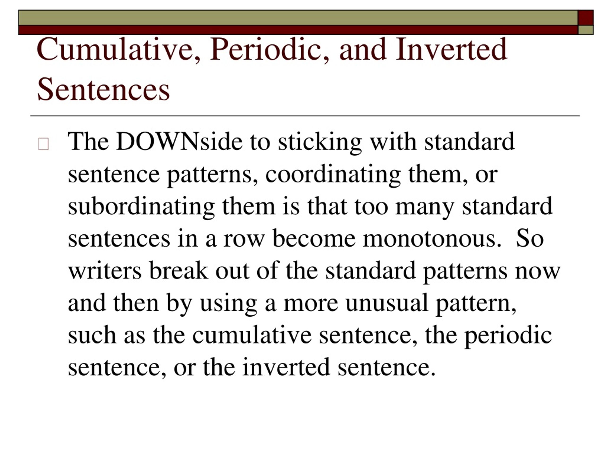 Worksheet On Cumulative And Periodic Sentences