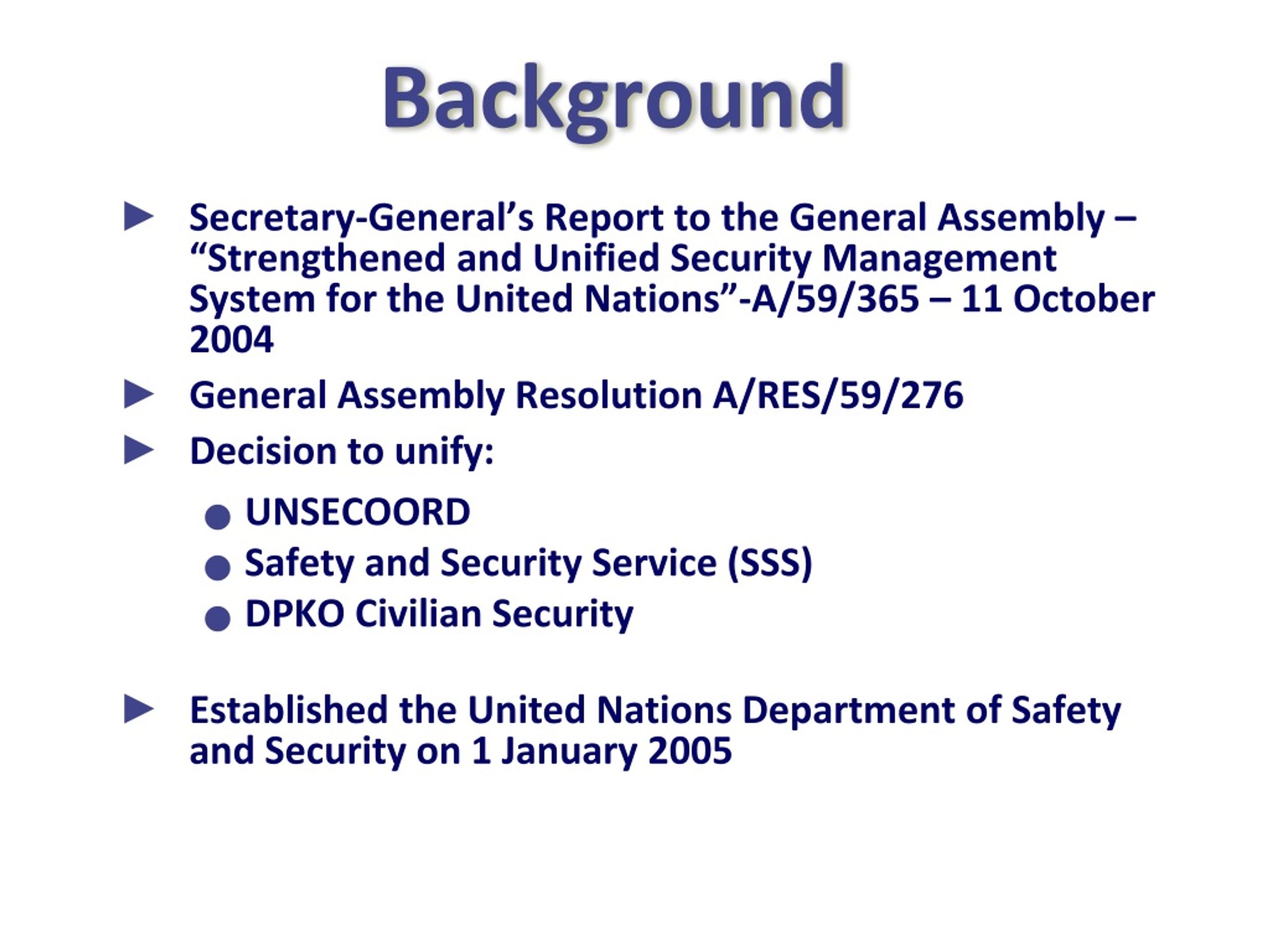 PPT - Department Of Safety And Security (UNDSS) PowerPoint Presentation ...