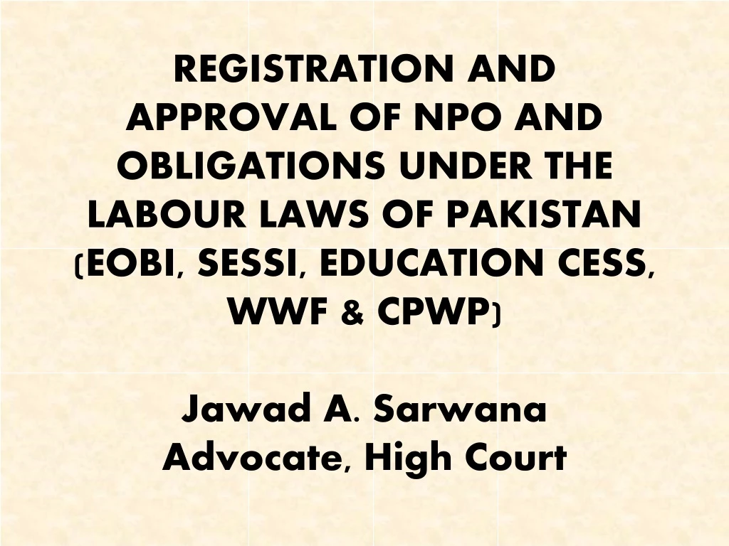 registration and approval of npo and obligations n.