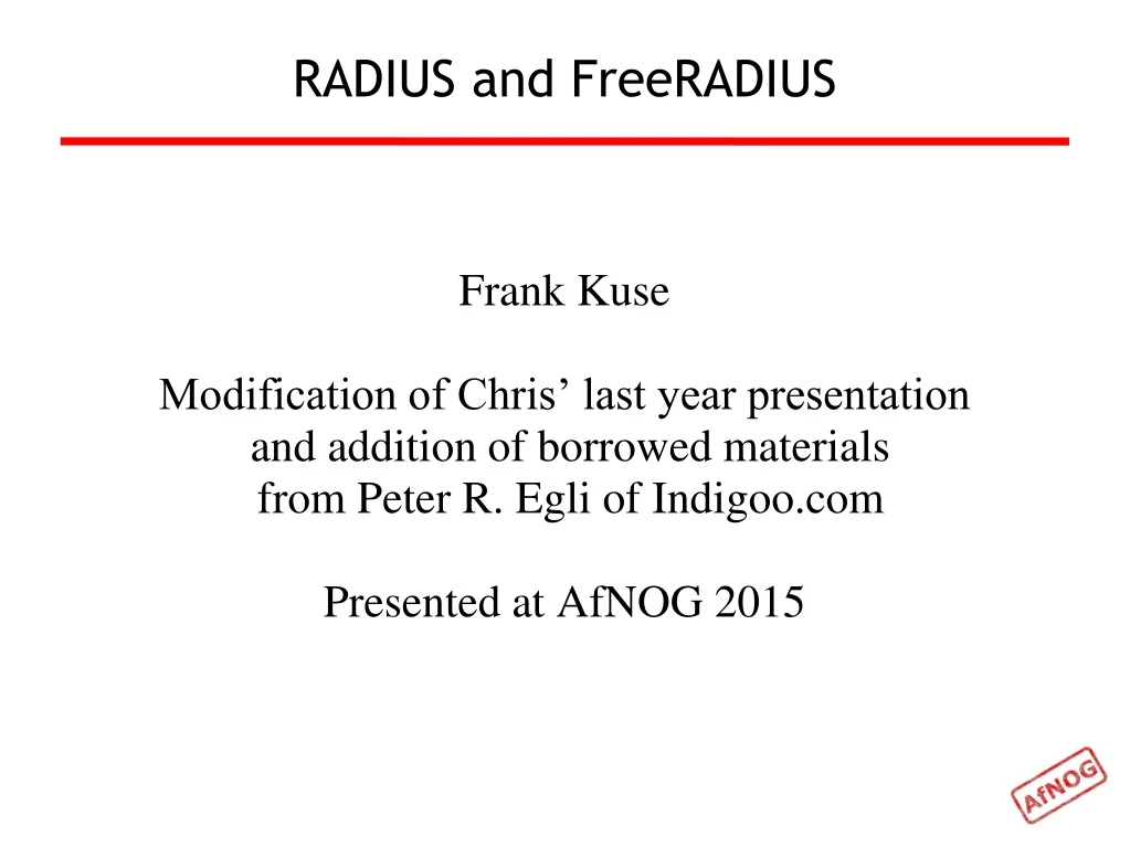 PPT RADIUS and FreeRADIUS PowerPoint Presentation, free download ID