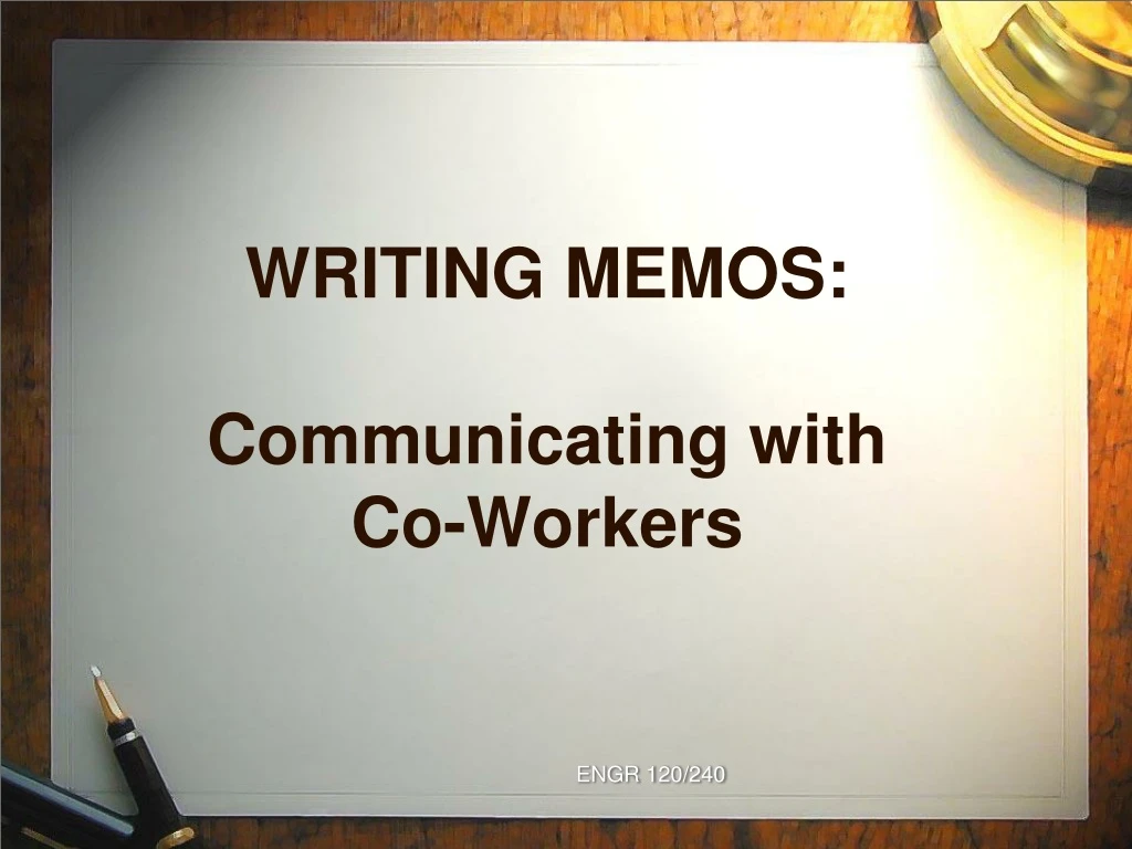 writing memos communicating with co workers n.