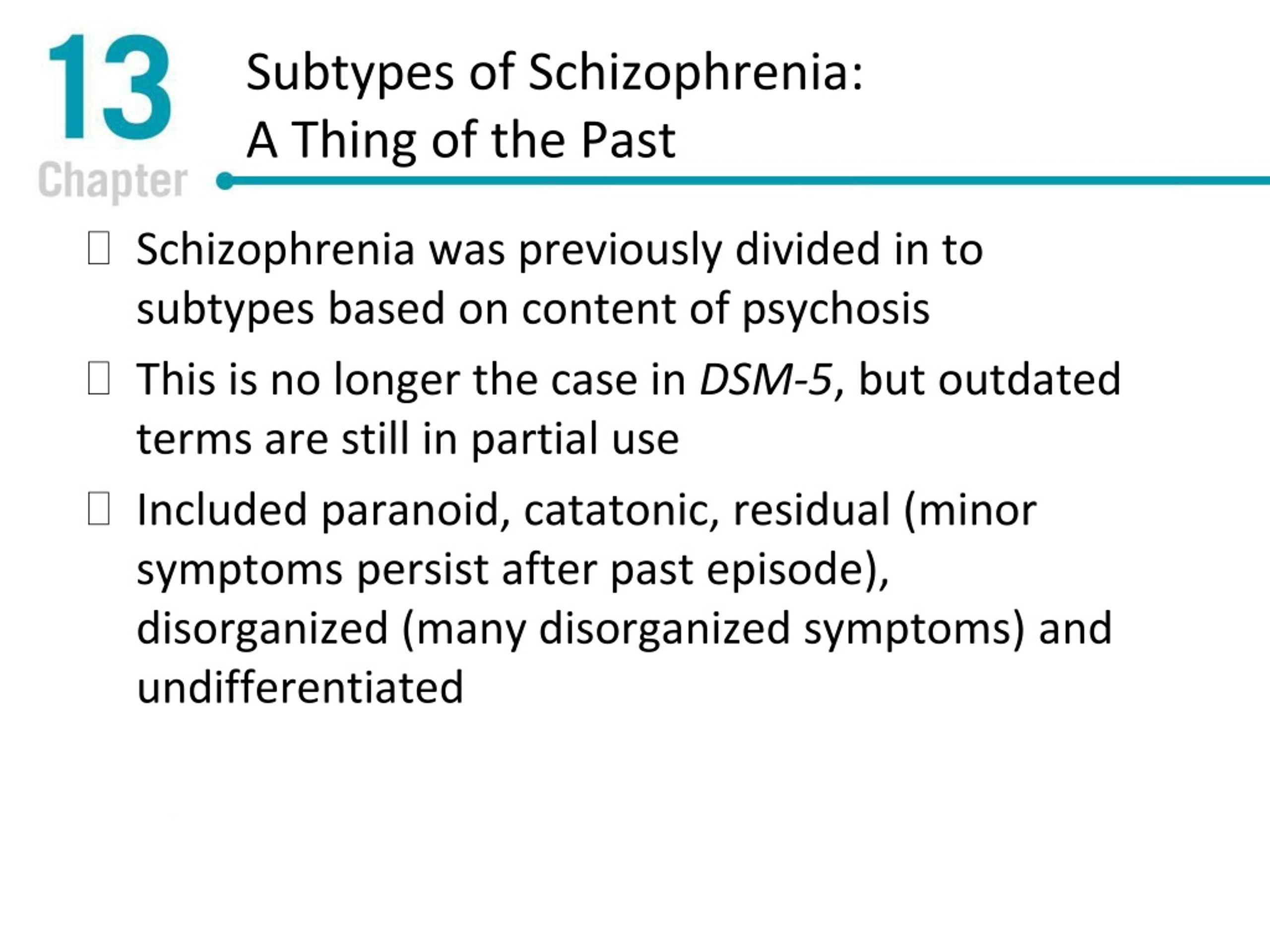 Ppt Chapter 13 Schizophrenia Spectrum And Other Psychotic Disorders Powerpoint Presentation