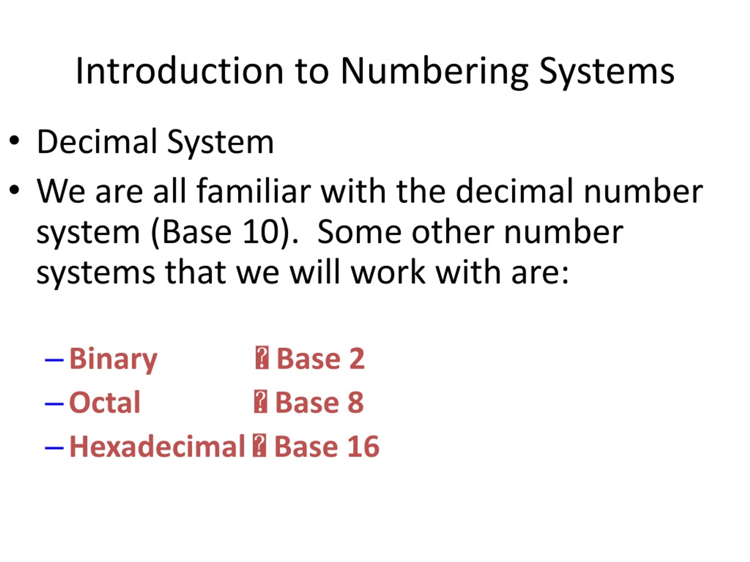 Ppt Numbering Systems Powerpoint Presentation Free Download Id9185061