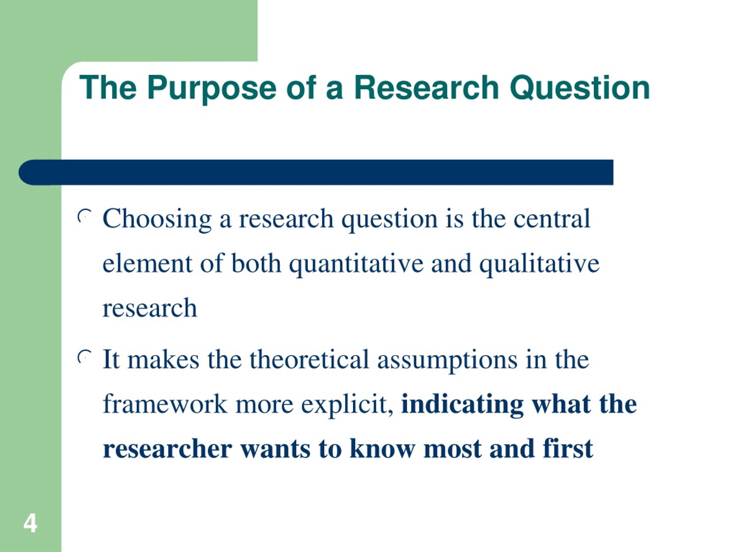 purpose of research questions in research