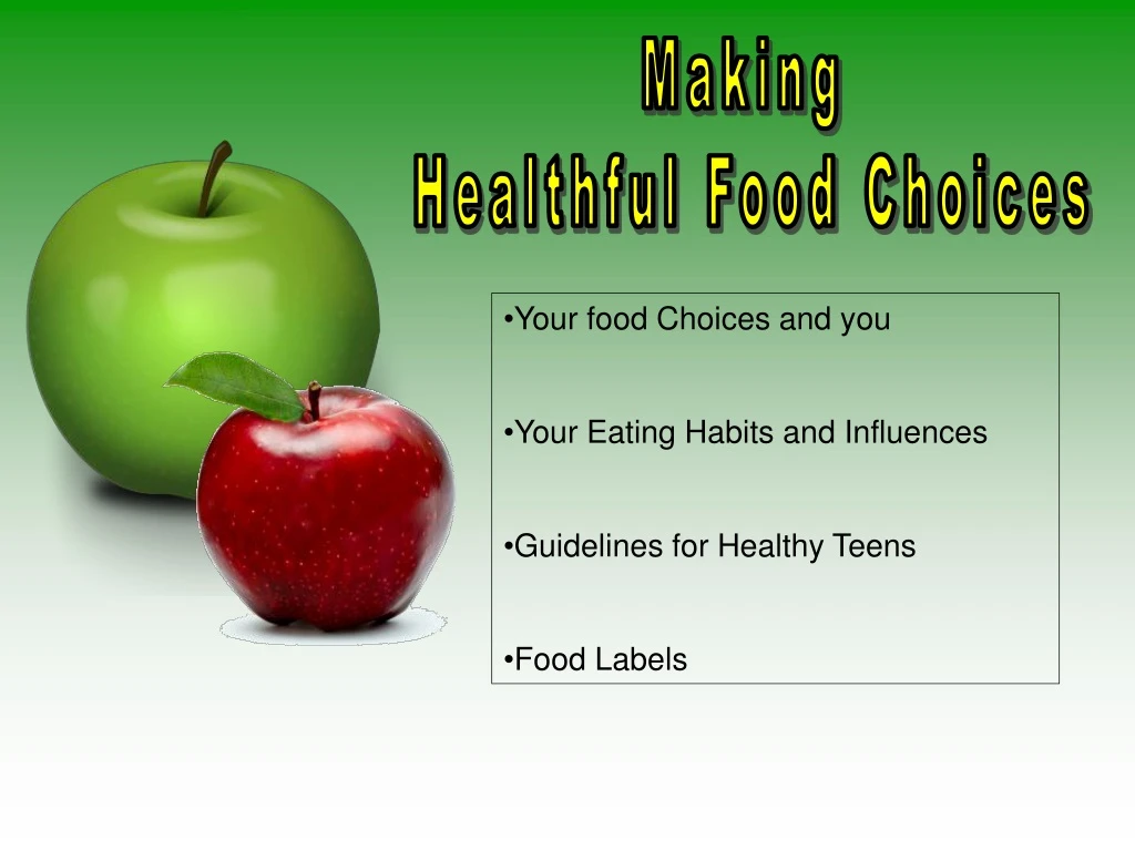 making healthful food choices n.