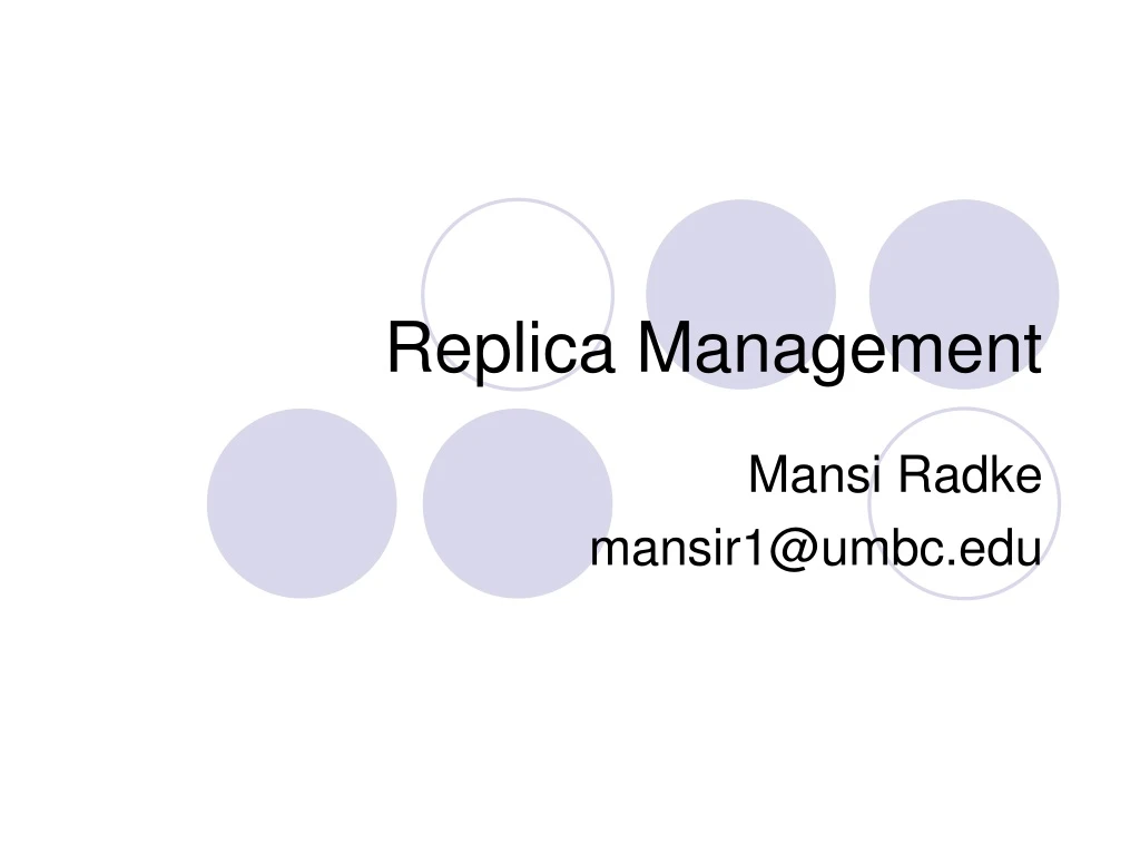replica management n.